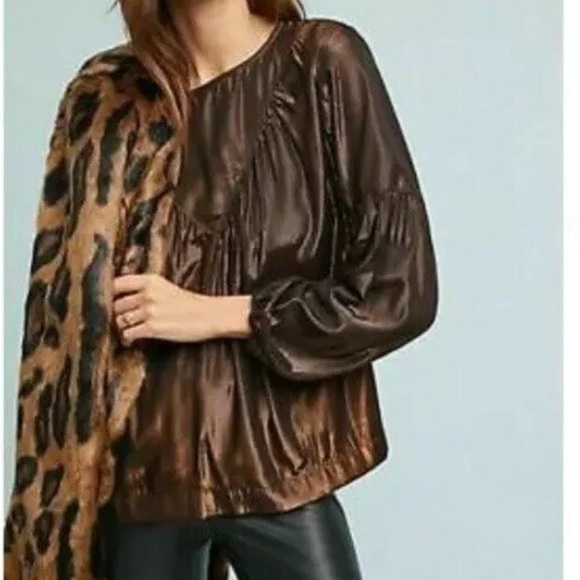 Bronze Metallic Blouse from Anthropologie - Picture 1 of 8